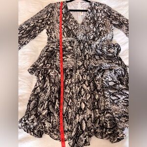 Elegant Snake Print Wrap Dress